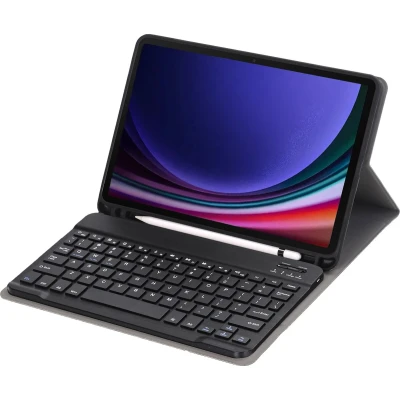 Afbeelding van Case2go Bluetooth Toetsenbord geschikt voor Samsung Galaxy Tab S9/S9 FE (2023) Met stylus pen houder QWERTY Keyboard case Zwart