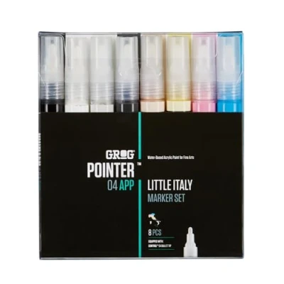 Afbeelding van Grog Pointer 04 APP Little Italy Marker Set, Ronde Punt 4 mm, Lot de 8 pièces