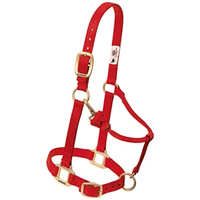 Afbeelding van Weaver Leather Originele verstelbare nylon paardenhalster, jaarling, rood