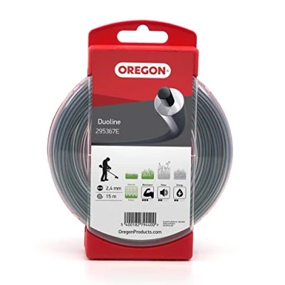 Afbeelding van Oregon Duoline 295367E Trimmerlijn voor overgroeid gras en onkruid, zwart, 2,4 mm x 15 m