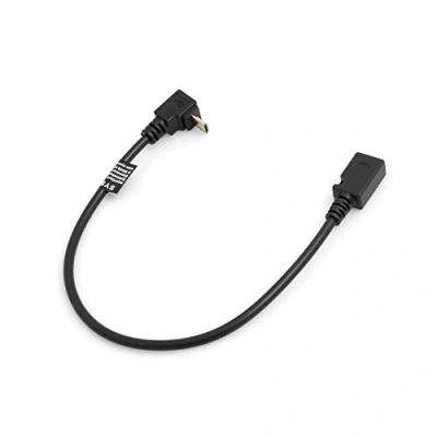 Afbeelding van System S Micro USB 90 graden neerwaartse hoek naar Adapter Kabel Verlengkabel 27 cm