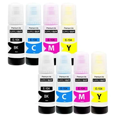 Afbeelding van Supply Guy Inkt compatibel met Epson 104 voor ET 2710 2711 2712 2714 2715 2720 2721 2726 2810 2815 2820 2821 2825 2826 4700 4800 (8 x 70ml)