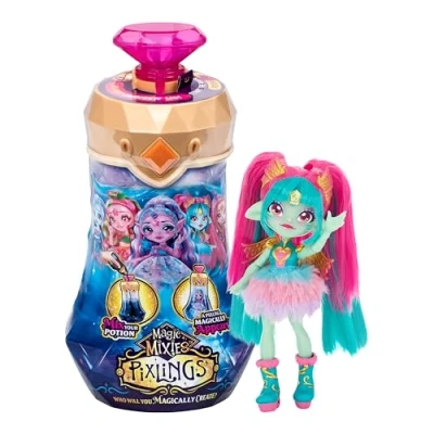 Afbeelding van Magic Mixies pixlings pop Amber in REH look: magische onthulling van de prachtige, gedetailleerde 16,5 cm grote een toverdrankfles