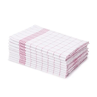 Afbeelding van Amago 100% katoenen theedoeken (10 stuks), 50 x 70 cm Rood