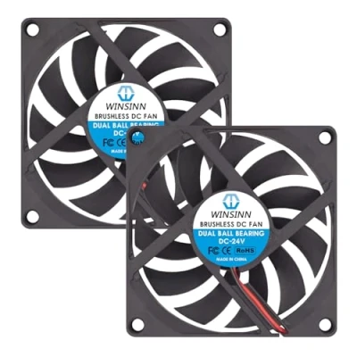 Afbeelding van WINSINN DC 80mm Fan 24V 8010 Dual Kogellager Borstelloze Koeling 80x10mm 2PIN (Pack van 2 stuks)