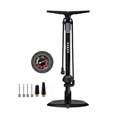 Afbeelding van GOBKO Fietspomp voor fiets, met Presta en Schrader ventielen, draagbare multifunctionele luchtpomp, 170 psi fiets sportballen