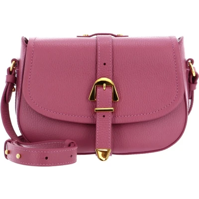 Afbeelding van Coccinelle Leren Handtas Schoudertas Magalu Handbag Grained Leather Pulp Pink Paars