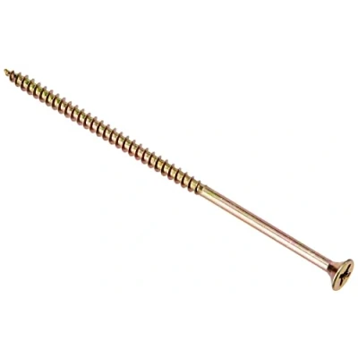 Afbeelding van ForgeFix Multifunctionele schroeven met enkele schroefdraad 5,0 x 120 mm Zinkgeel gepassiveerd Doos 100