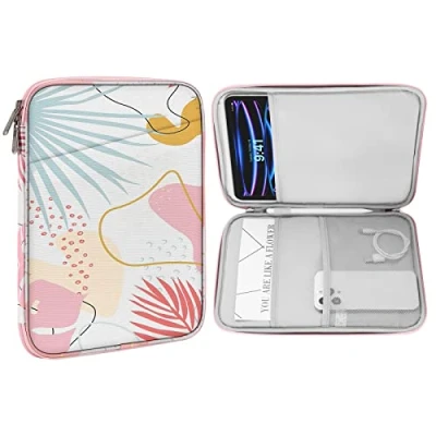 Afbeelding van MoKo Tablethoes van 9 11 inch, geschikt voor iPad air 5/4 10,9&quot; 2022, Pro M2 2022 2018, 10th 10.9 Galaxy Tab S8/A8/A7 beschermende tas, draagtas met zak, Tropical Leaf