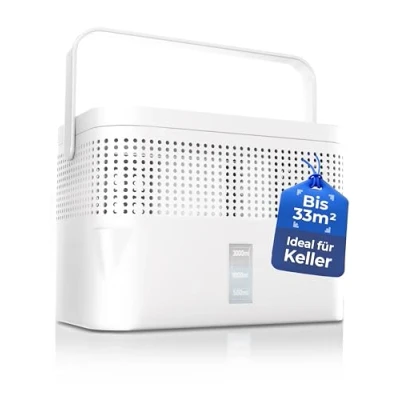 Afbeelding van BonAura® AirOne Max luchtontvochtiger zonder stroom tot 33 m², 360 graden ventilatie, ruimteontvochtiger met schenktuit en 980 g granulaat, schimmel geurbescherming,