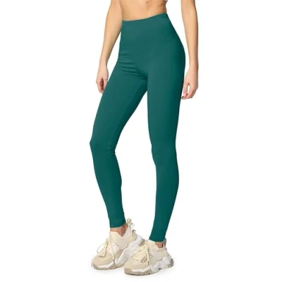 Afbeelding van Merry Style MS MS10 198 LE Dames Leggings Sport Vrijetijdsbroek Lang Katoen Sporbroek Yogabroek Smaragdgroen XXL