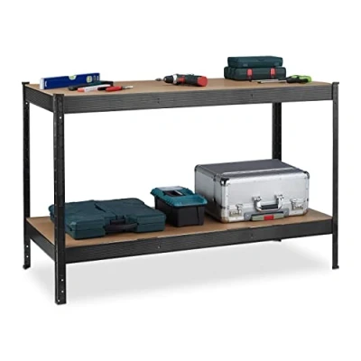 Afbeelding van werktafel 2 etages verstelbaar 91 x 141 61 cm garage 300 kg per etage