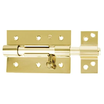 Afbeelding van AMIG schuifslot/plaatgrendel staal 10cm messing incl schroeven deur raam Grendels
