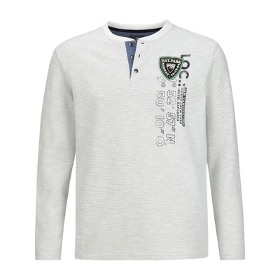 Afbeelding van Jan Vanderstorm sweater REGINALD Plus Size met printopdruk wit