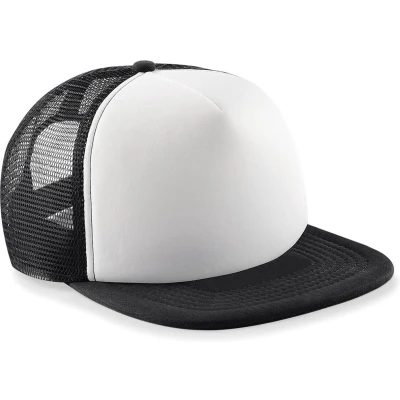 Afbeelding van Beechfield Junior Vintage Snapback Trucker Black/White