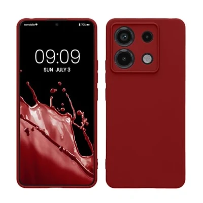 Afbeelding van kwmobile telefoonhoesje geschikt voor Xiaomi Redmi Note 13 Pro 5G / Poco X6 Hoesje smartphone Precisie camera uitsnede In rabarber rood
