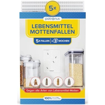 Afbeelding van Levensmiddelmottenval [5 stuks] mottenval tegen levensmiddelenmotten met maximale lokwerking feromoonval krachtige lijm voor besmettingsdetectie