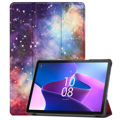 Afbeelding van Lenovo Tab M10 Plus (3rd gen) Hoes: iMoshion Design Trifold Bookcase Space Kunstleder Tablet Hoezen