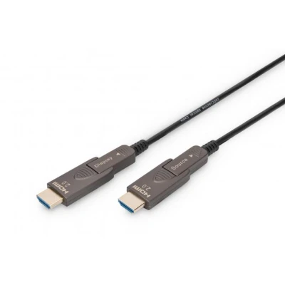 Afbeelding van Digitus AK 330127 300 S HDMI kabel Aansluitkabel A stekker 30 m Zwart 4K UHD, Afgeschermd (drievoudig), Flexibel, Afscherming totaal, Afgeschermd,