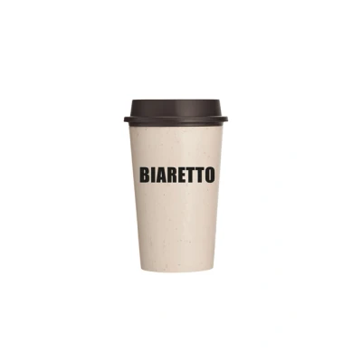 Afbeelding van NOW Cup Biaretto herbruikbare koffiebeker met deksel crème/zwart 340ml