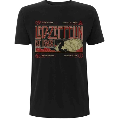 Afbeelding van Led Zeppelin &amp; Smoke Heren T shirt M Zwart