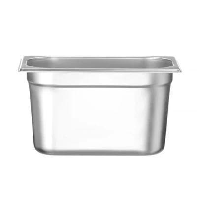 Afbeelding van HENDI Gastronorm container, temperatuurbestendig van 40 tot 300C, geschikt voor ovens, bain marie, koelkasten en vriezers, chafing dishes, 2.8L, GN 1/4, 265x162x(H)100mm, roestvast staal