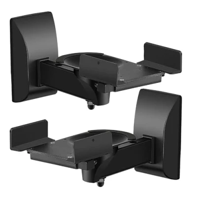 Afbeelding van TNP Dual Bookshelf Speaker Wall Mount 2 Pack mounts voor Surround Sound Verstelbare plank Beugels Thuis en Studio, tot 65 lbs