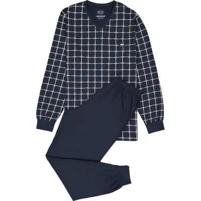 Afbeelding van Ceceba heren pyjama donkerblauw met wit geruit