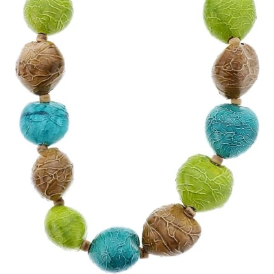 Afbeelding van Behave Lange ketting met bewerkte multi color kralen