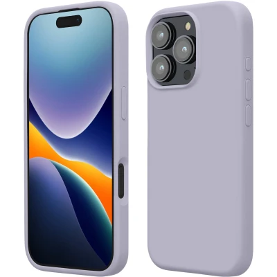 Afbeelding van kwmobile telefoonhoesje geschikt voor Apple iPhone 16 Pro Max Hoesje met siliconen coating Smartphone case in pastel lavendel