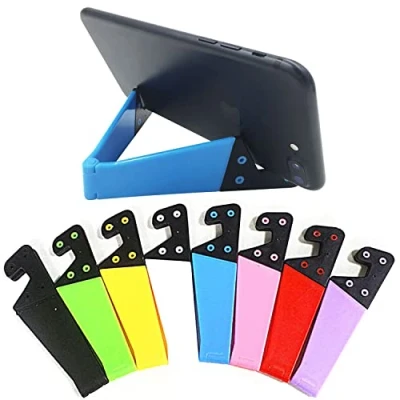 Afbeelding van VOVIGGOL mobiele telefoonhouder, tafel, 8 stuks, V model in zakformaat, opvouwbaar, telefoonstandaard voor tablethouder, smartphonestandaard iPad, tablet, telefoon, Kindle