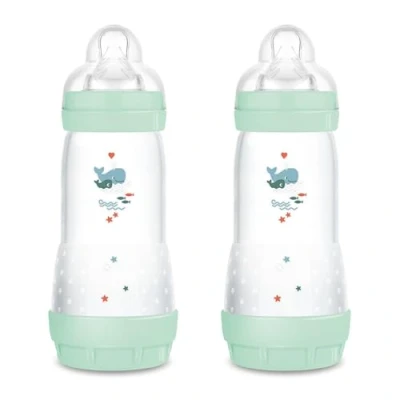 Afbeelding van MAM Easy Start anti koliek fles in set van 2 met SkinSoftTM siliconen speen 4+ maanden, 320 ml