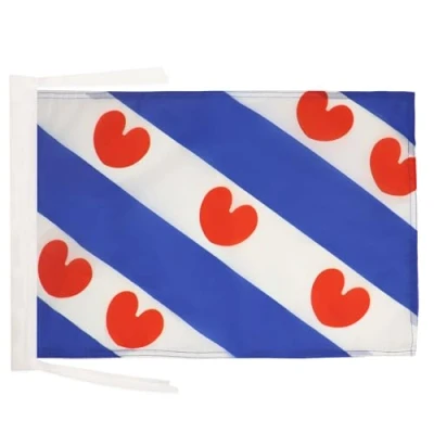 Afbeelding van Provincie Fryslân Vlag 45x30 cm koorden Friesland SMALL vlaggen 30 x 45 Banner 18x12 in Hoge kwaliteit AZ FLAG