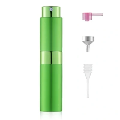 Afbeelding van Toureal 8 ml aluminium parfumverstuiver, navulbaar, leeg, reisverstuiver, voor dames en heren, fles onderweg (groen)…
