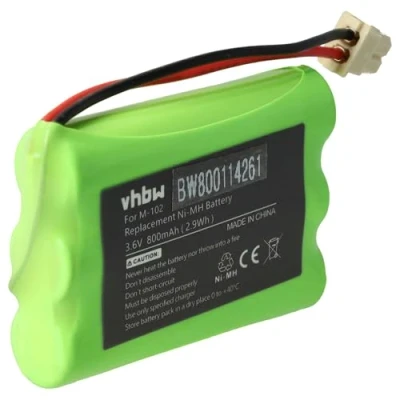 Afbeelding van vhbw NiMH Accu 800 mAh (3,6 V) compatibel met draadloze vaste telefoon vervangt Maxuss M102