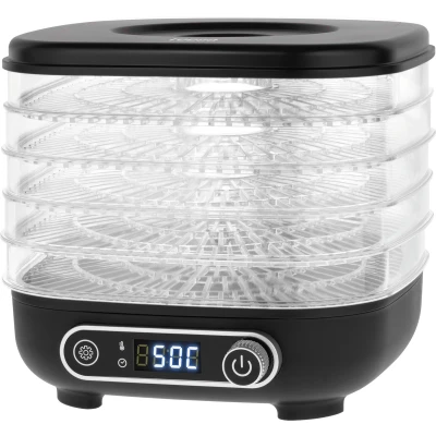 Afbeelding van Teesa Voedseldroger 300W Voedsel Dehydrator met 5 Kunststof Droogrekken Digitale Timer &amp; Temperatuurregeling Voor Fruit, Groenten, Kruiden Paddenstoelen Compacte Droogmachine Warme Luchtcirculatie