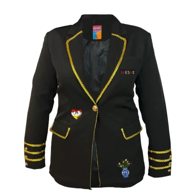 Afbeelding van Fjesta© Oeteldonk jasje met emblemen Luxe Dames Maat S Carnavalskleding Carnaval