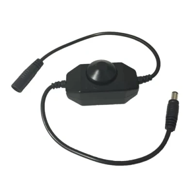 Afbeelding van DC 12V 24V 3A PWM dimmer LED schakelaar dimbare Strip controller In line draaiknop regelaar traploos dimmen voor strips en andere verlichting Schwarz, 1 Stück