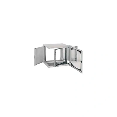 Afbeelding van Schneider electric opbox wandkast 19 glazen deur zwenkraam 120mm verzonken 9u ral 7011 7035 bxhxd 600x515x500mm ip20 nsyopb9u5p