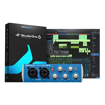 Afbeelding van PreSonus AudioBox USB 96, 2 in out audio interface met software bundel inclusief Studio One Artist, Ableton Live Lite DAW en meer voor opname, streaming podcasting