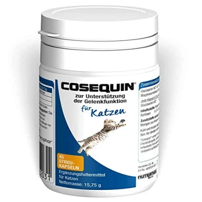 Afbeelding van Ecuphar Cosequin Kat 45 capsules Voedingssupplement Voor katten de ondersteuning van gewrichten, kraakbeen en pezen Bevat glucosamine chondroïtine