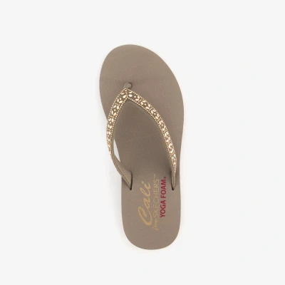 Afbeelding van Skechers Teenslippers, Dames, Maat: 37, Taupe Kunststof