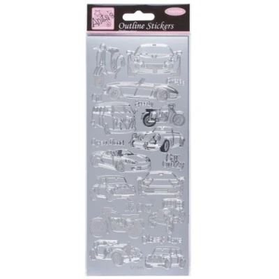 Afbeelding van Outline Stickers Auto Collectie Zilver