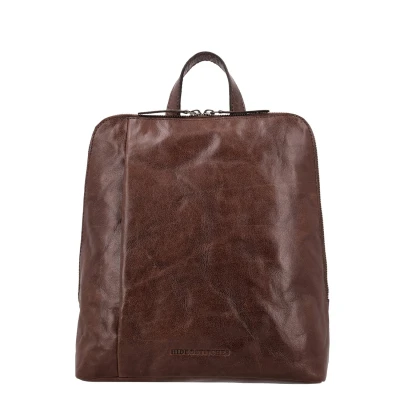 Afbeelding van Hide &amp; Stitches Westland Rugzak Medium Prachtige kwaliteit Rugtas Donkerbruin 100% Leer