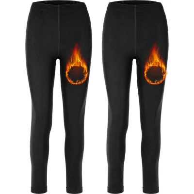 Afbeelding van Merry Style Dames Thermische Legging Vrijetijdsbroek Lang Sporbroek Skibroek Mosterd 2 Pack MS ATX 441 Leg 2B Zwart/Zwart XL XXL
