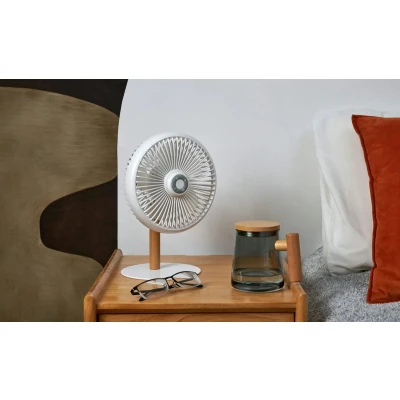 Afbeelding van Gingko Ventilator Beyond wit met nachtlamp draagbaar oplaadbaar afneembaar