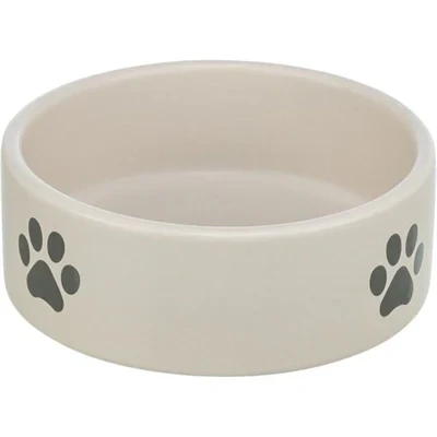 Afbeelding van Trixie Voerbak / Drinkbak Hond Pootmotief Keramiek Lichtgrijs Grijs 300 ML 12 CM