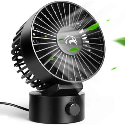 Afbeelding van Travelhawk Mini USB Ventilator Tafelventilator Fan Klein, Stil en Geruisloos Dual Motoren Kantelbaar 2