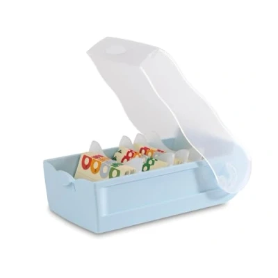 Afbeelding van HAN Educatieve kaartenbox CROCO, eenvoudig woordenschat leren met 5 vakken leersysteem, DIN A7 kaartenbak voor 900 kaarten, incl. steunplaten + 100 leerkaarten, indexbox, leerbox, 997 884,