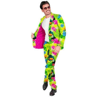Afbeelding van Widmann Hawaii &amp; Carribean Tropisch Kostuum Paradijs Tropicana Man Geel, Groen XL Carnavalskleding Verkleedkleding